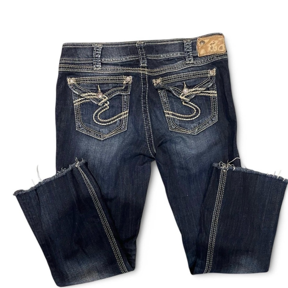 Silver Jeans Suki Plus Blue Ankle Cropped Denim